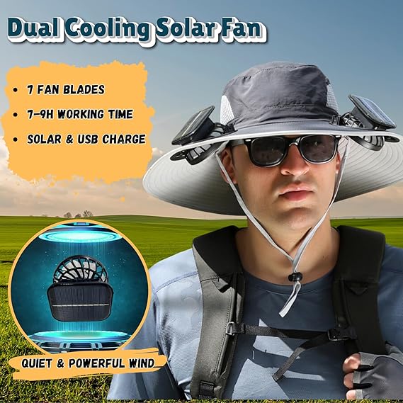 Solar Fan Safari Hat
